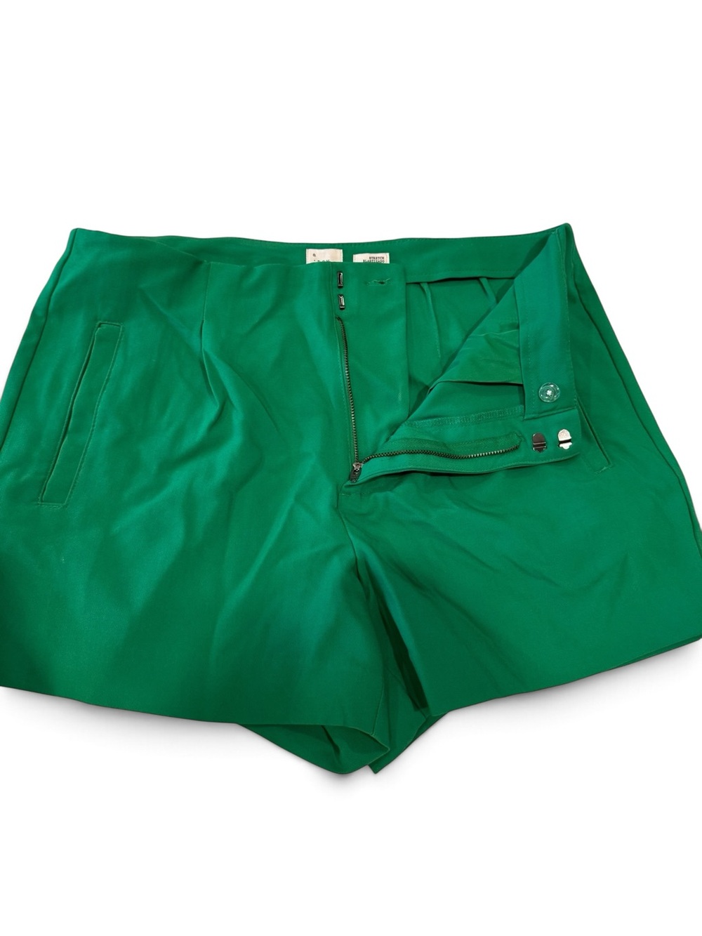 Green High-Waist Women’s Dress Shorts